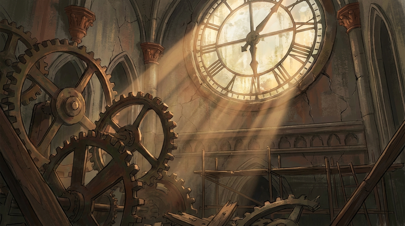 Clock tower — Woolworth clock mechanism, structural instability