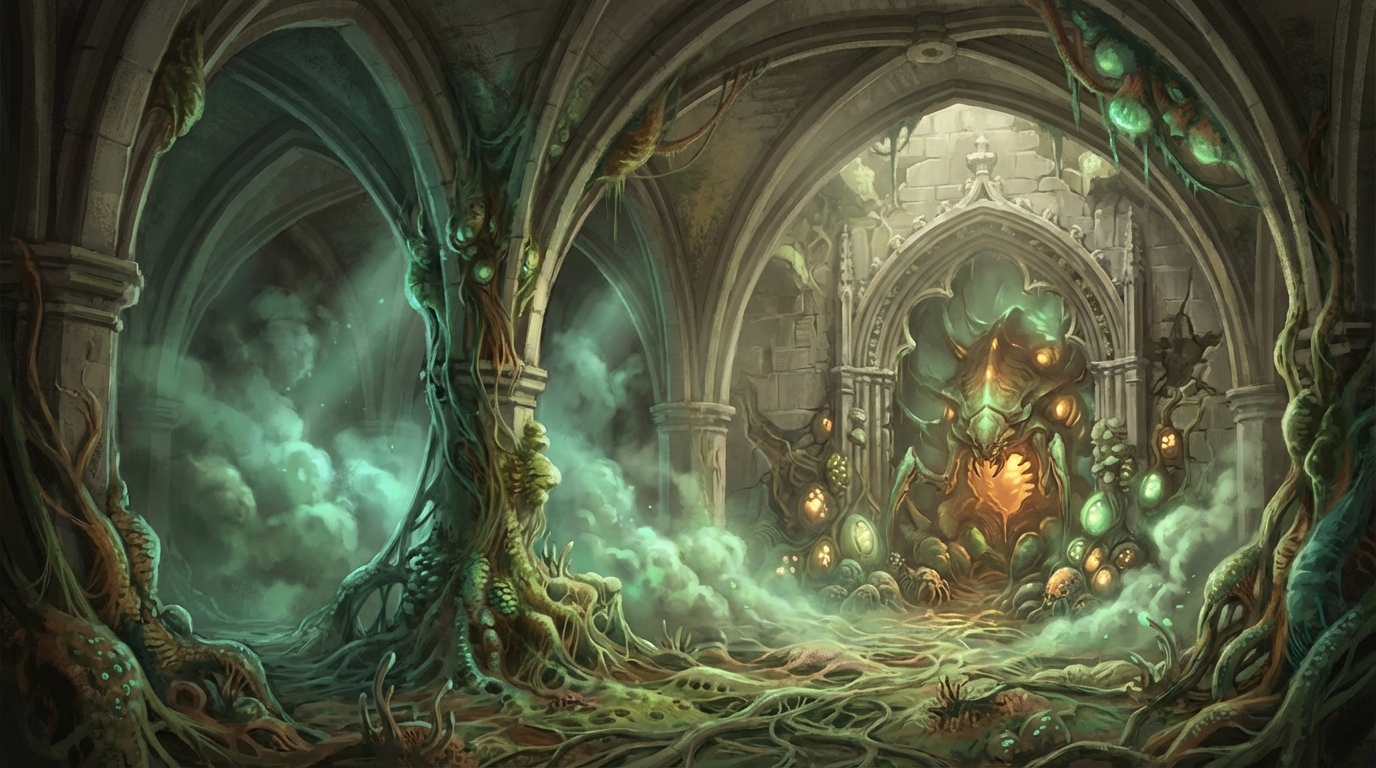 The crypt — Woolworth sub-level, spore clouds and darkness